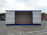 Contenedor marítimo 20 pies lateral abierto azul nuevo